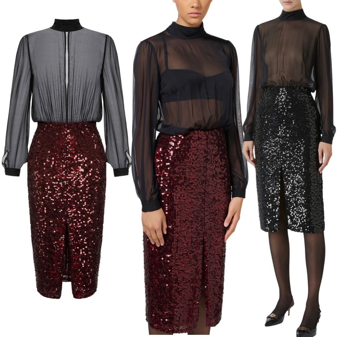 【ELIZABETTA FRANCHI】新作 セットドレス スパンコール 長袖
