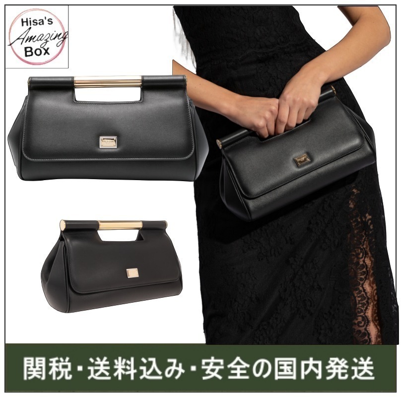(送料・関税込) Dolce & Gabbana Sicily Clutch Medium (black)