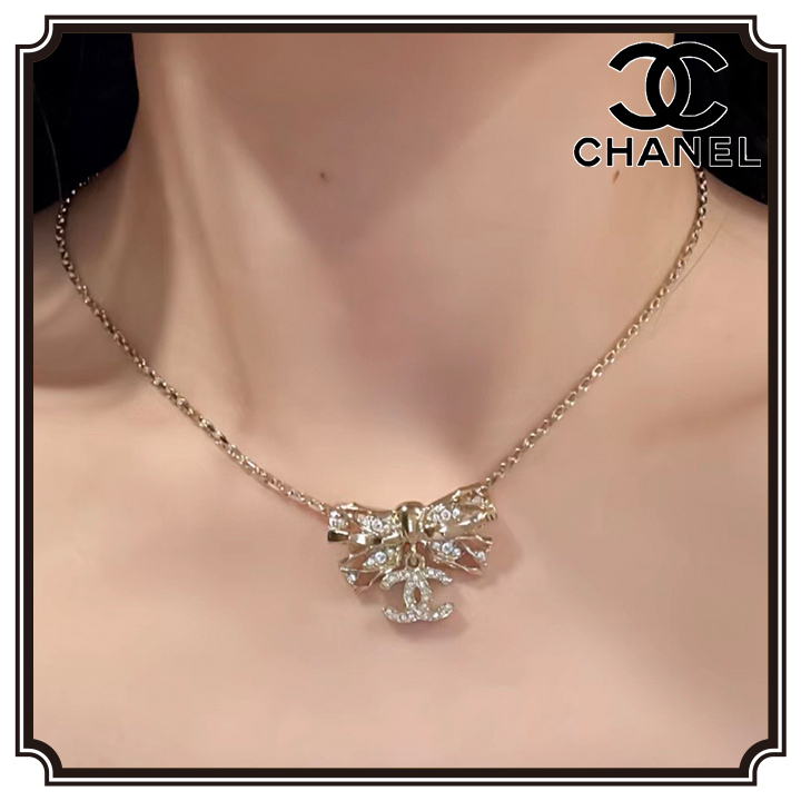【リボン＆ロゴが可愛い♡】CHANEL ネックレス