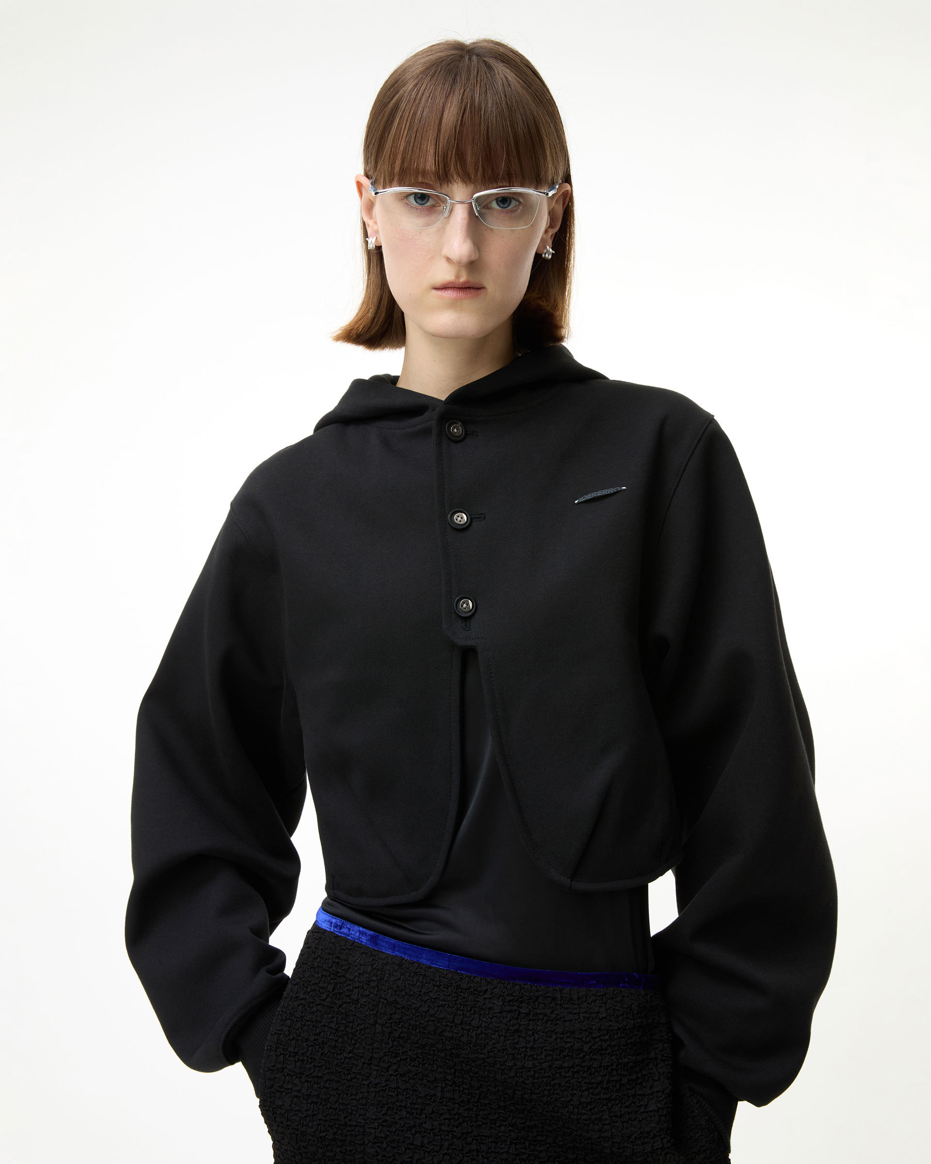 【関税込み】ADER error ブラック Product. 38 フーディ Ader Error - Product. 38 Semi-oversized Fit Cropped Hooded