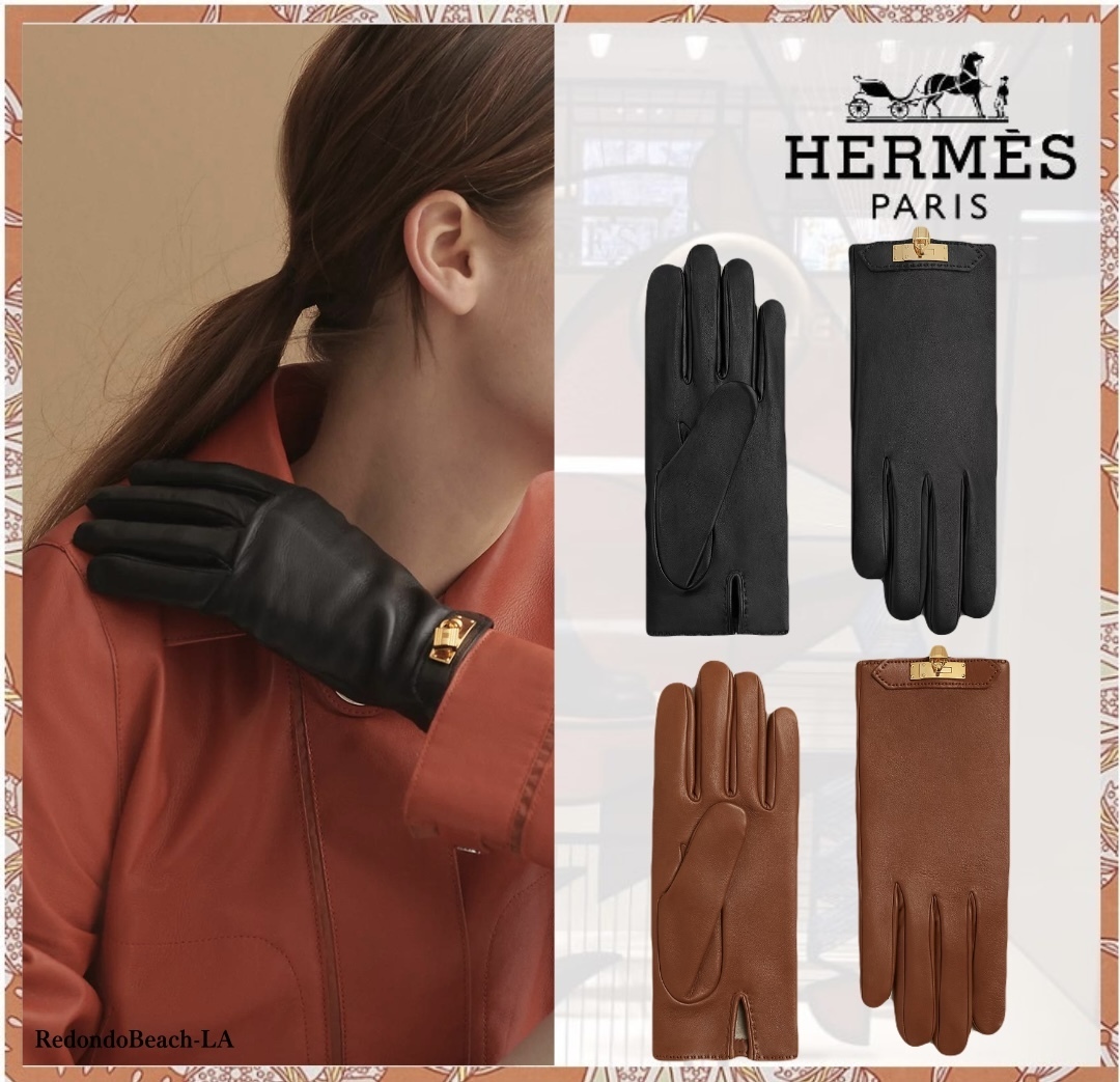 【エレガントなゴールドKELLYバックル】★HERMES★Soya★手袋