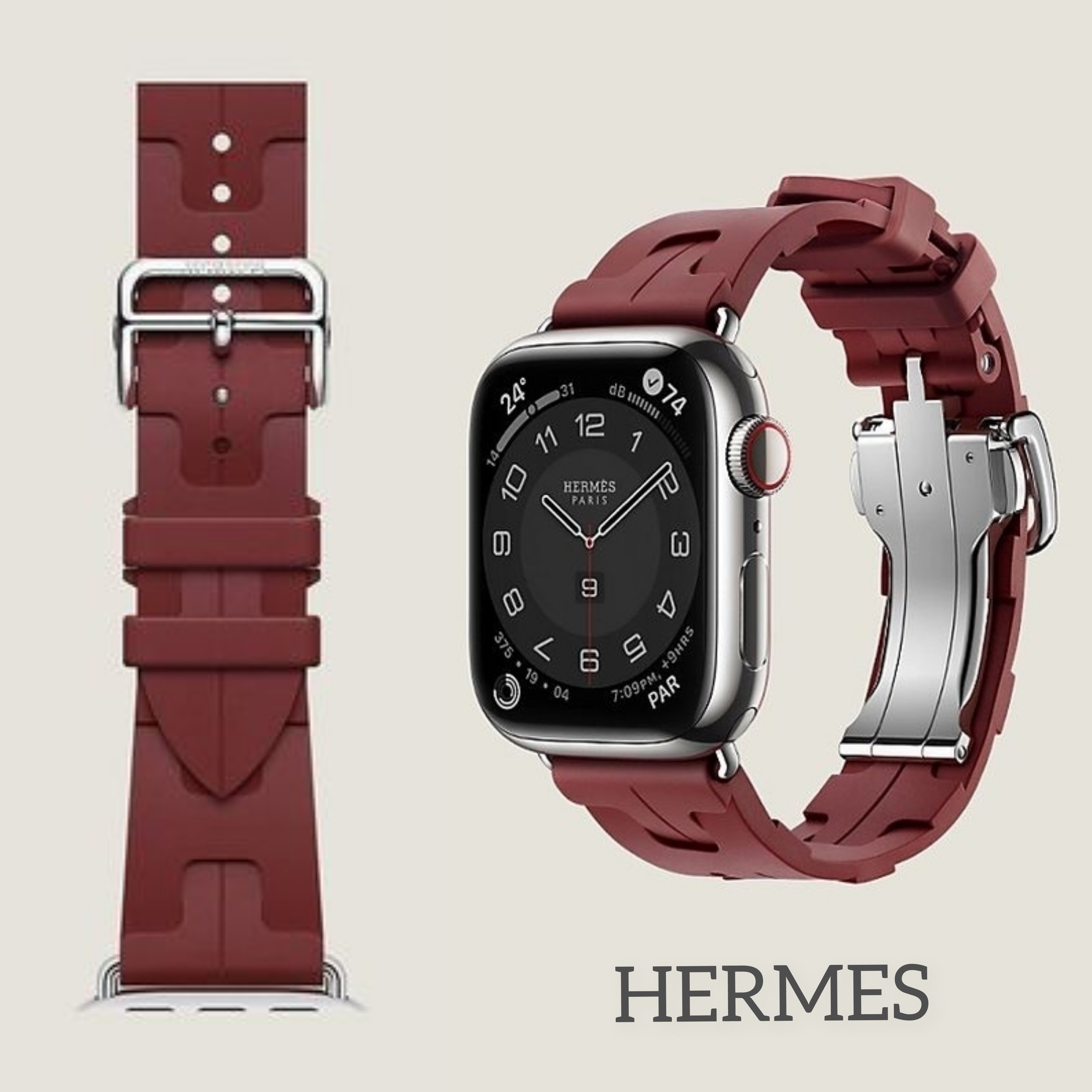 【限定品】HERMES Apple Watch用ベルト Rouge 大人気!!