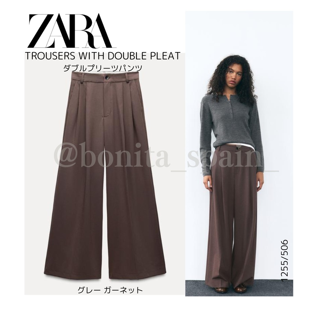 ZARA ダブルプリーツパンツ 1255/506 ZARA】ダブルプリーツパンツ 1255/506 (ZARA/パンツ) 110571000