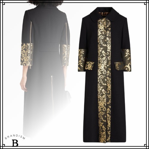 ■DOLCE&GABBANA■メタリック ブロケード&フェルト コート