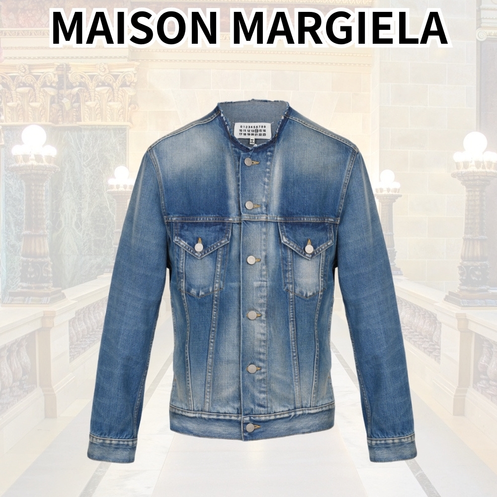 Maison Margiela*デザインが魅力*ノーカラーデニムジャケット