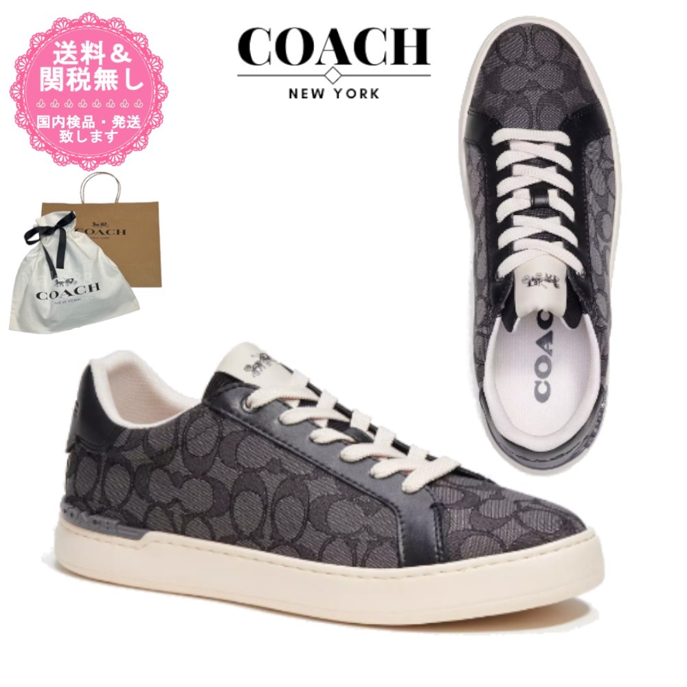 【国内即発】Cool！COACH★クリップ ロー トップ スニーカーBK