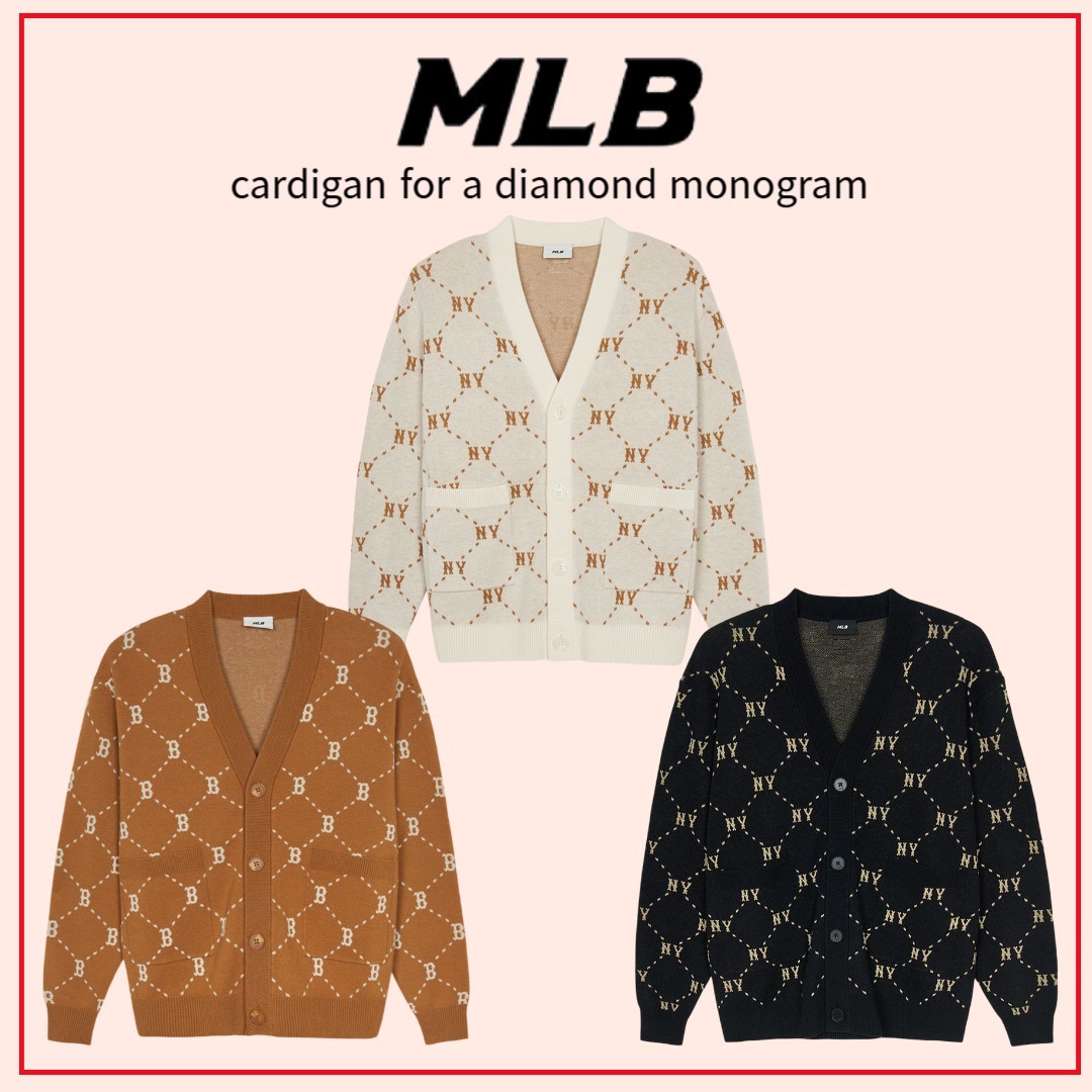 MLB Korea ロゴ Vネックカーディガン | BLACK - NOISEANDKISSES