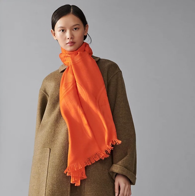《洗練されたHロゴが素敵♡》HERMES ストール new libris