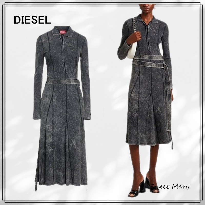 DIESEL☆バイカラー ジャージー フレア ワンピース♪【送料込】