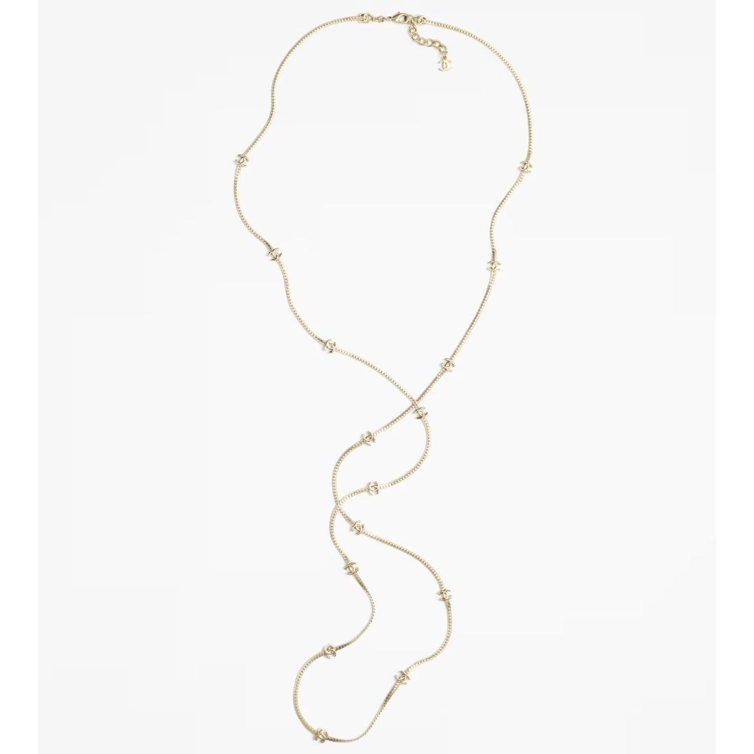 《24B》CHANEL ネックレス メタルゴールド シルバー ロング