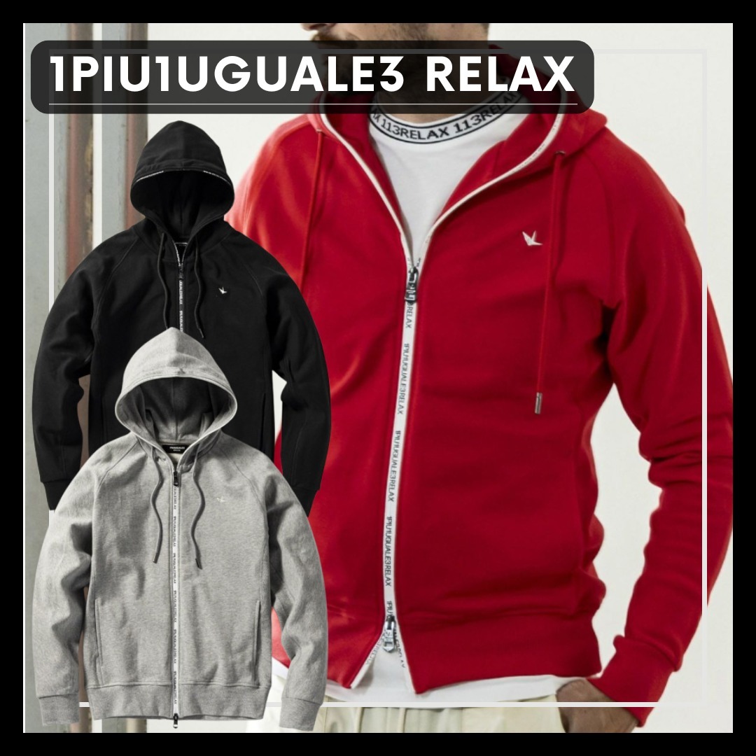人気■1PIU1UGUALE3 RELAX■ジップロゴスウェットパーカー 全3色