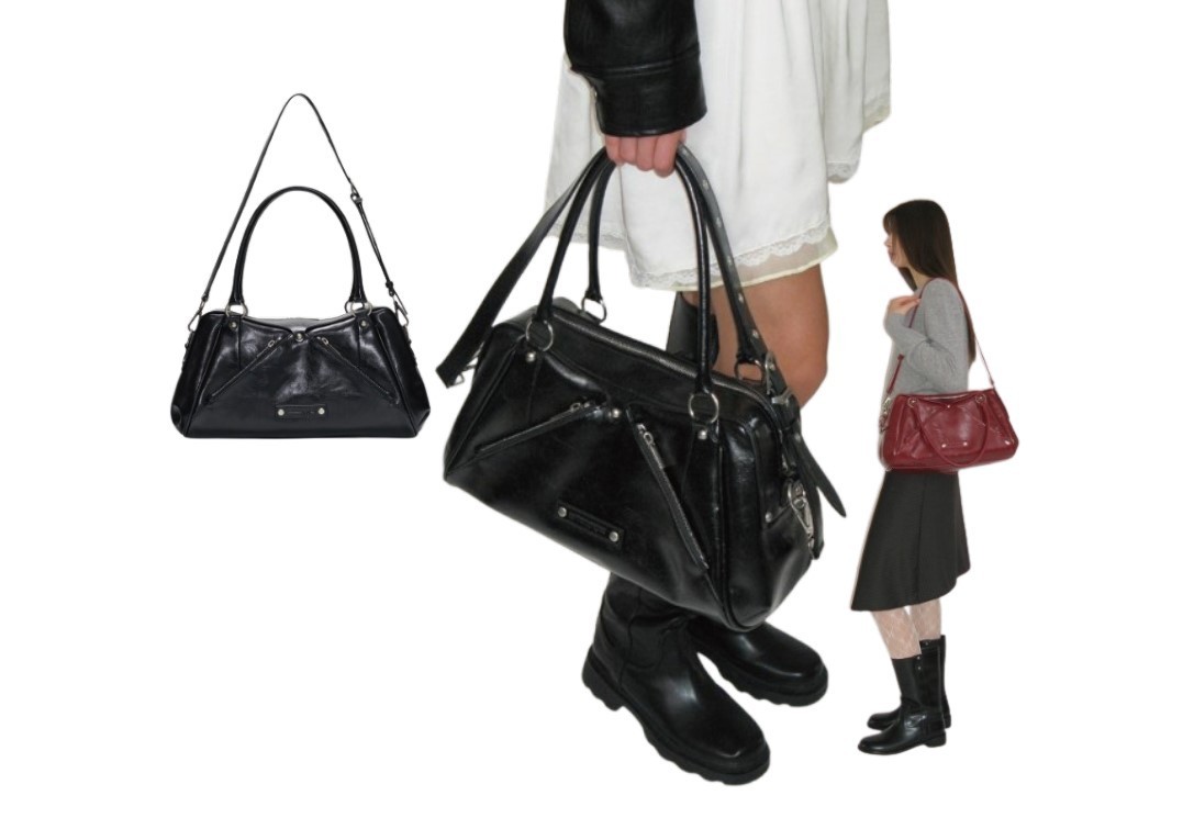 韓国商品/SUNBURNPROJECT Faux Leather M.O.S Bag
