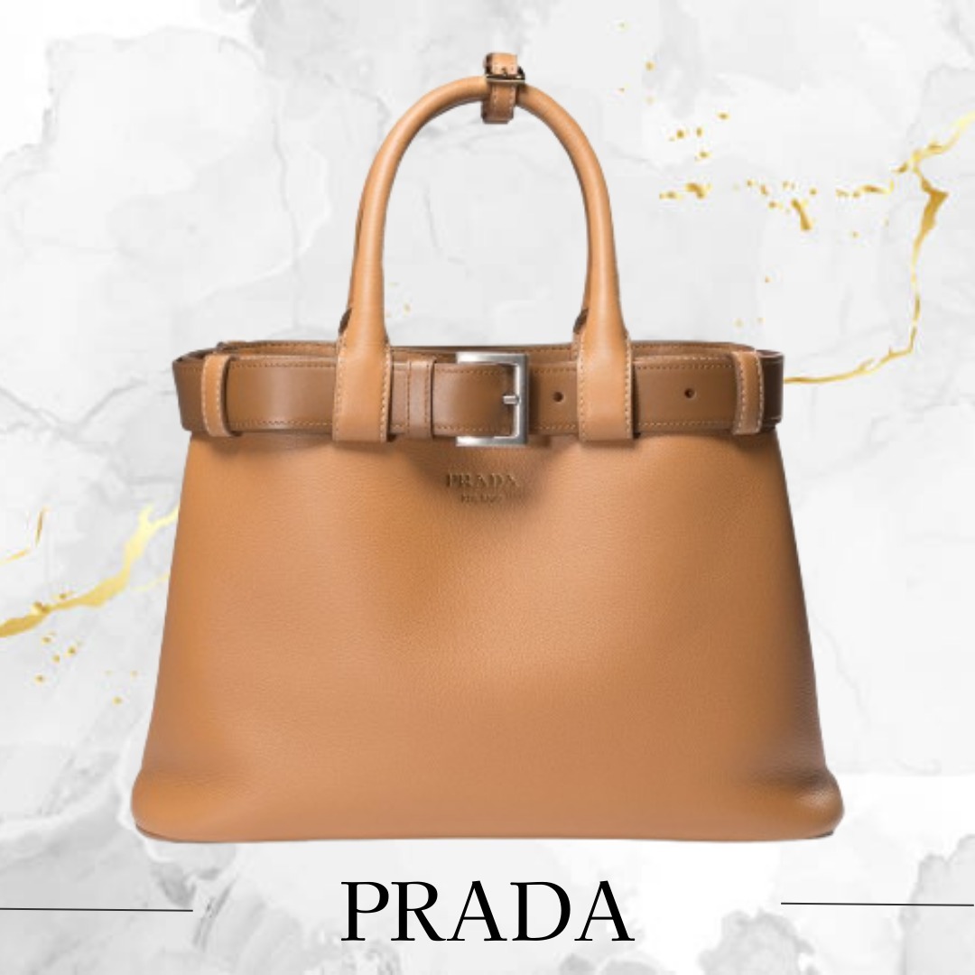 PRADA☆プラダ バックル ベルト付 ミディアム ショルダーバッグ