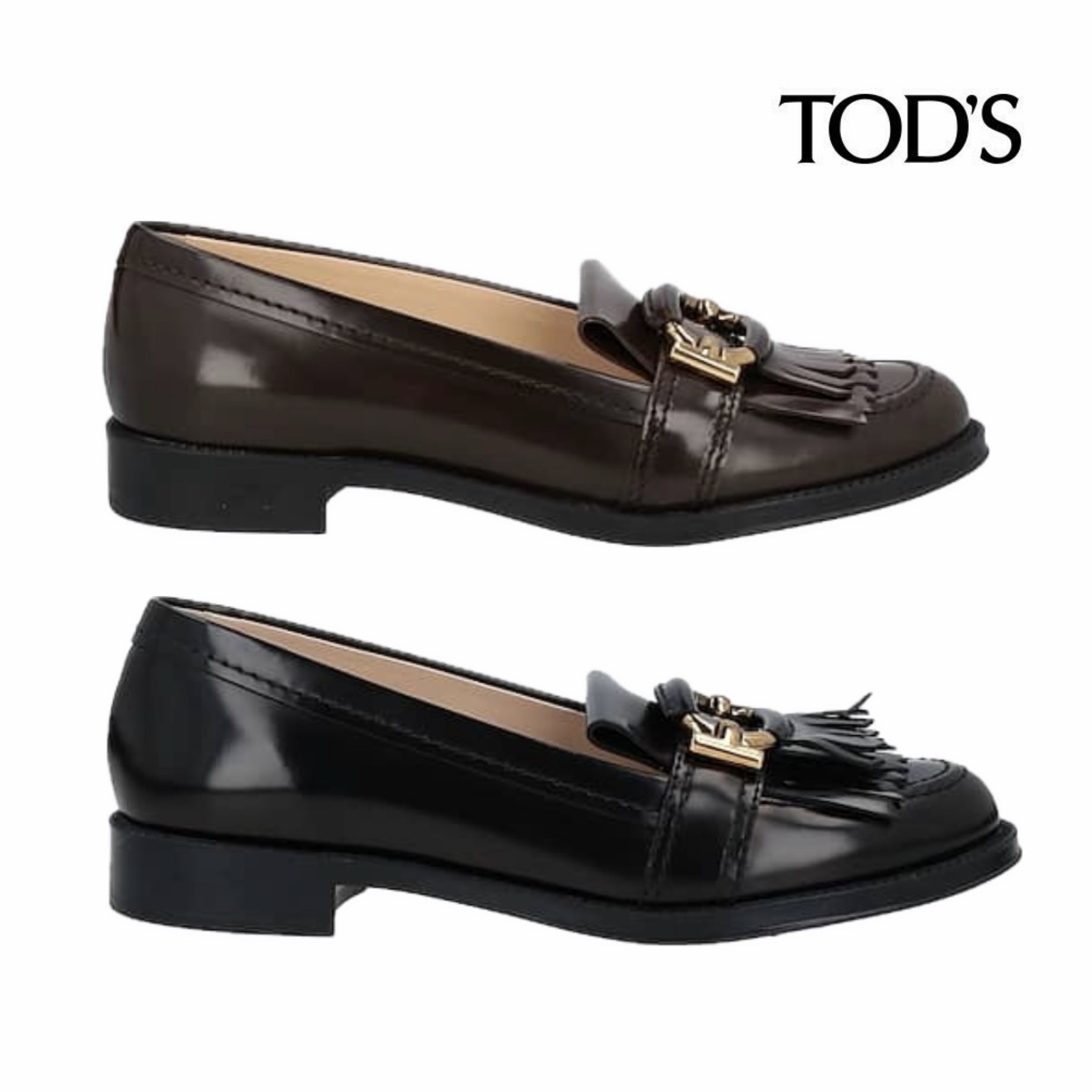 TOD'S ローファー モカシン レザー 革 フリンジ フラット/関税込