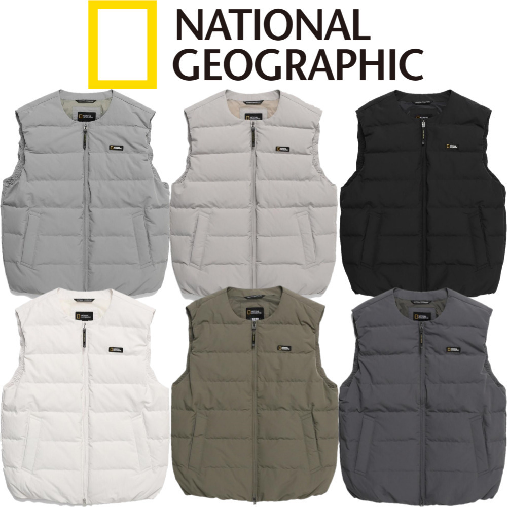 RIIZE 着用/NATIONAL GEOGRAPHIC/Uネック軽量ダウンベスト