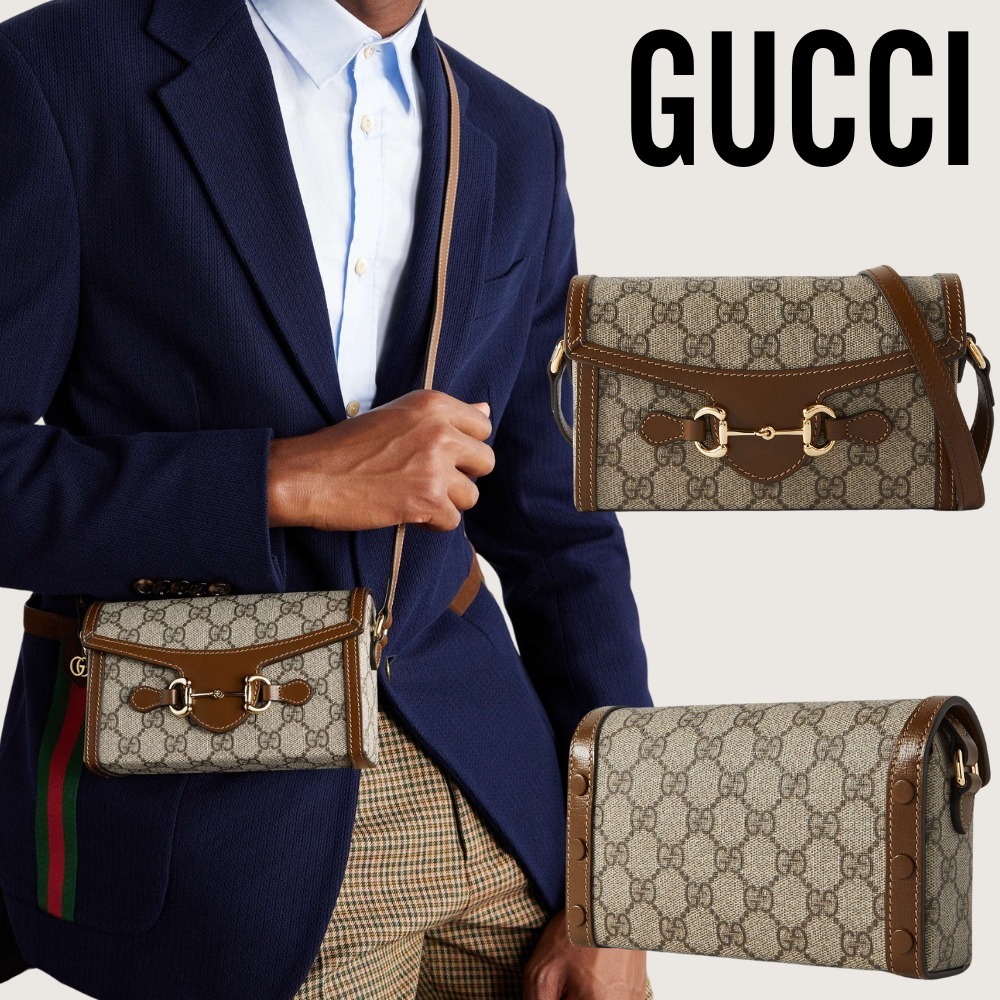【GUCCI】Horsebit 1955 キャンバス ショルダーバッグ