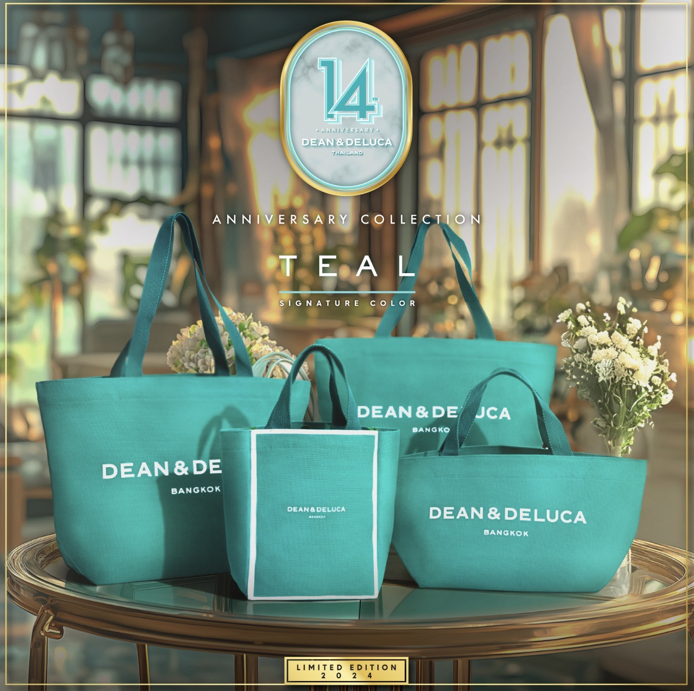 タイ限定★DEAN&DELUCA★TEAL トートXLサイズ