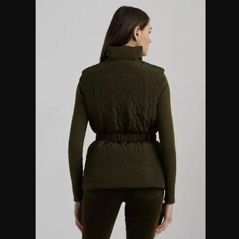 【RALPH LAUREN】ベルト付き キルティング ハイネック ベスト RALPH LAUREN】ベルト付き キルティング ハイネック ベスト