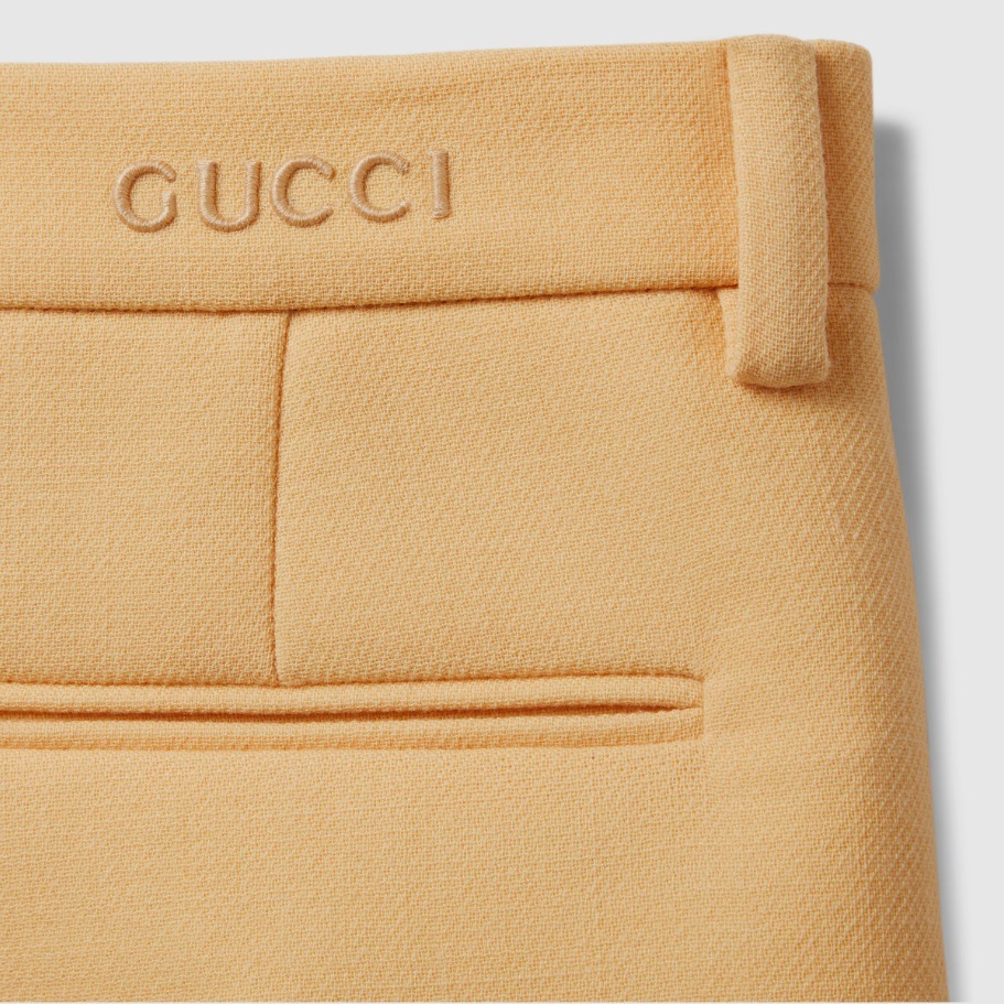 GUCCI《ウールクレープ ショートパンツ》クリーム DHL発送 直営