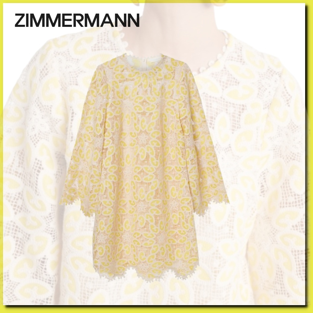 ■Zimmermann フローラル レース コットン ミニドレス