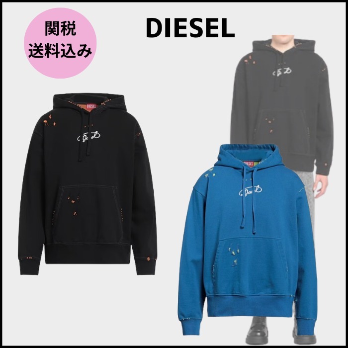 送料・関税込【DIESEL】ディーゼル ロゴ フーディー 2カラー