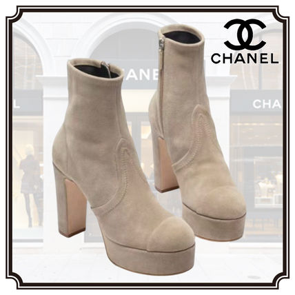 【美脚効果絶大♪】CHANEL レザー/スエード ショートブーツ G46050 B18402 NZZM6 - 海外通販のBUYMA