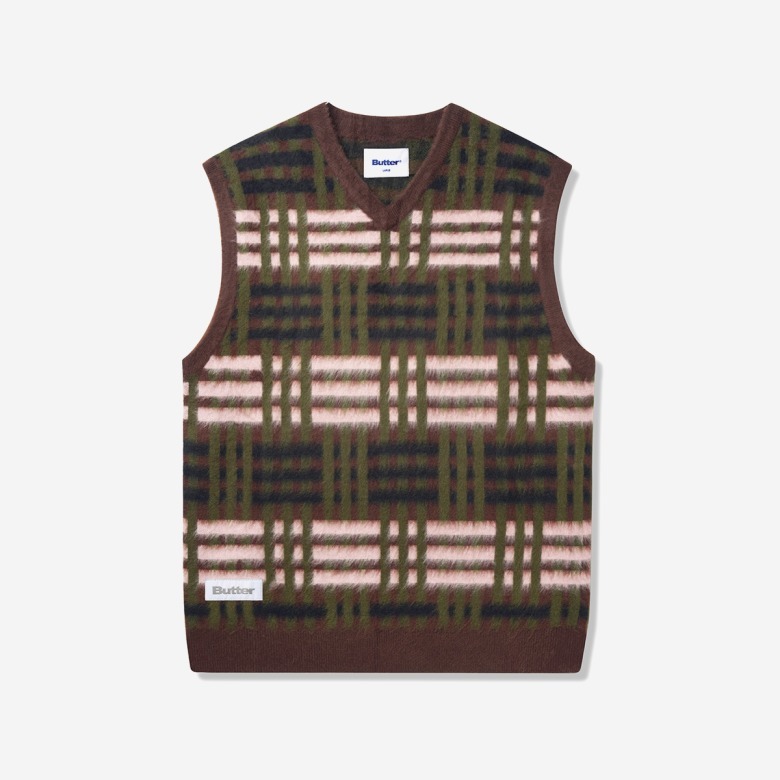 【BUTTER GOODS】WEAVE KNITTED VEST CHESTNUT