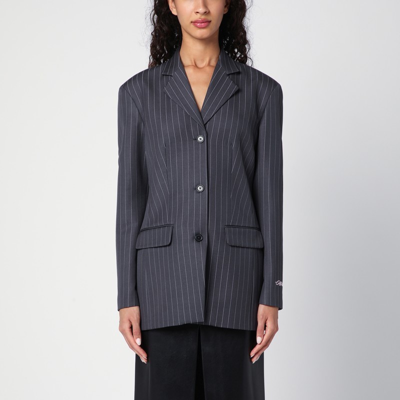 ジャケット Off-White Single-breasted grey pinstripe jacket
