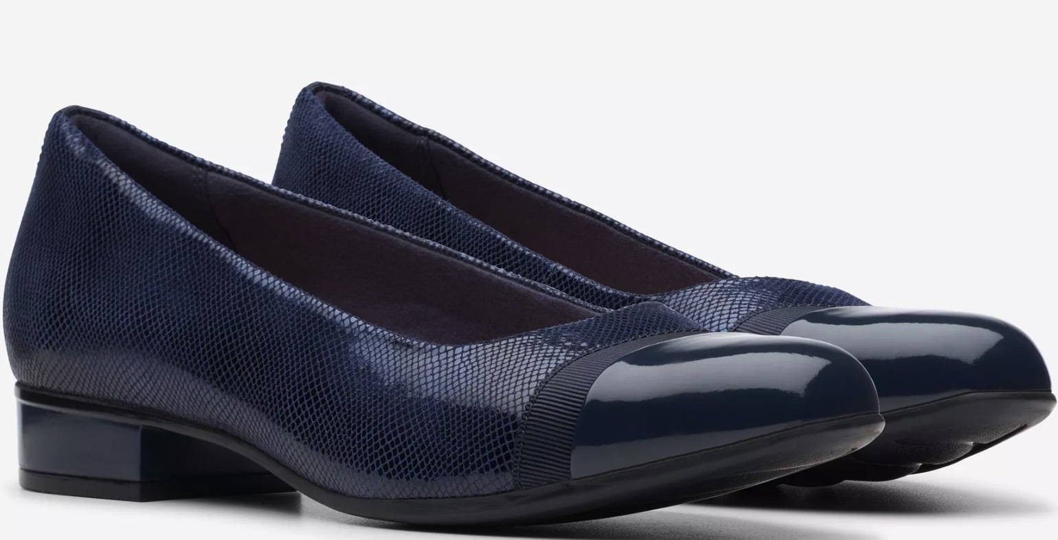 Clarks フラット コンフォート パンプス ネイビー ローファー