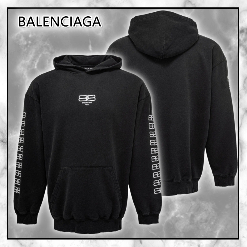 ◆BALENCIAGA AW24 最新作◆BB Paris アイコン フーディ/Black◆
