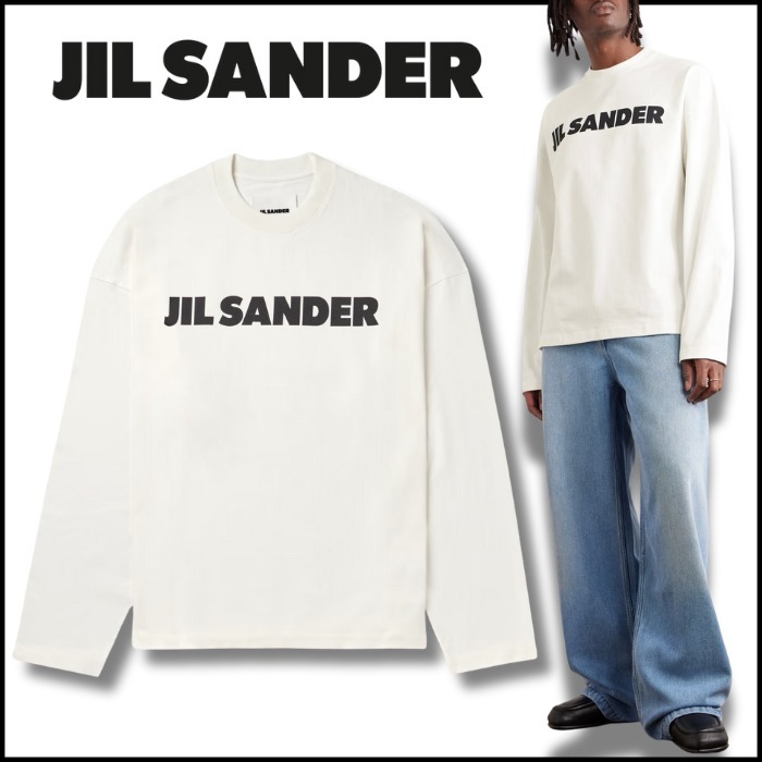 【JIL SANDER】ロゴプリント コットンジャージー Tシャツ