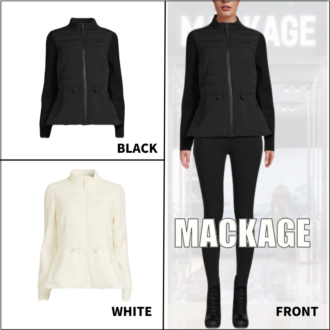 関税送料込【MACKAGE】マッカージュ ナイロンジャケット WH/BK