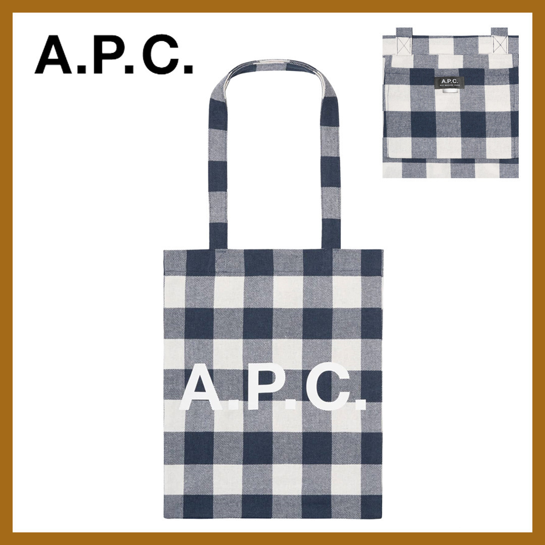 【A.P.C. 】Lou トートバッグ ギンガムチェック *Dark Navy