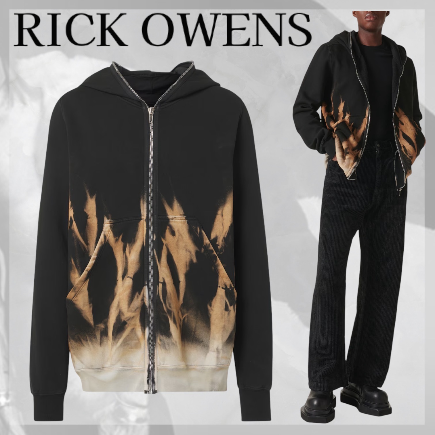 Rick Owens フード付き綿入りアウター
