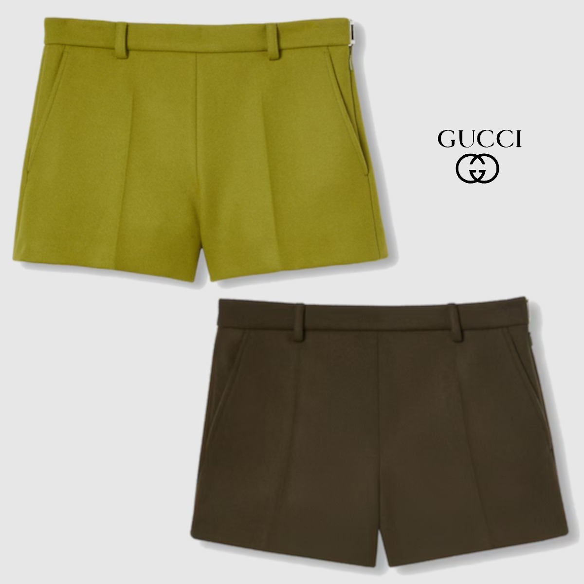 24-25AW 新作 グッチ バタビアウールショートパンツ グリーン 緑