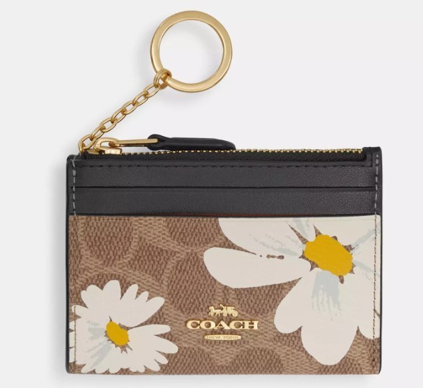 折りたたみ財布 COACH Mini Skinny Id Case With Floral Print CZ595