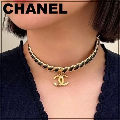 CHANEL 24K《レザーがかっこいい♪》メタルチョーカー