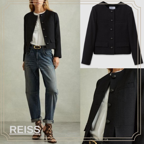 【REISS】ノーラ クロップド ウール ジャケット