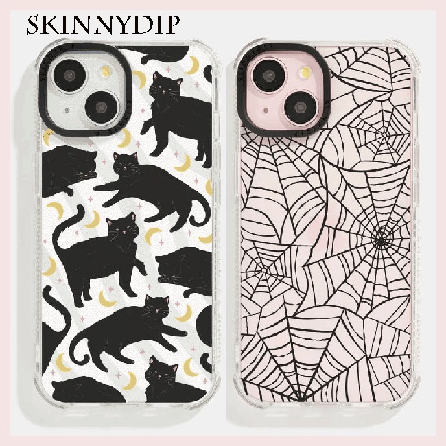 【SKINNYDIP】iphoneケース クモの巣 黒猫 ムーン