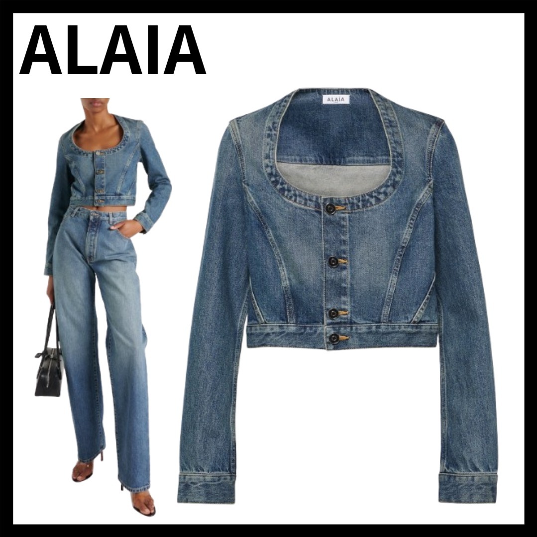 ALAIA アライア クロップド デニム ジャケット