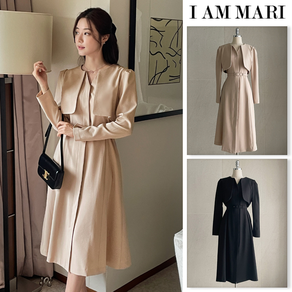 【I AM MARI】Amel Trench Pintuck One Piece (Belt set)