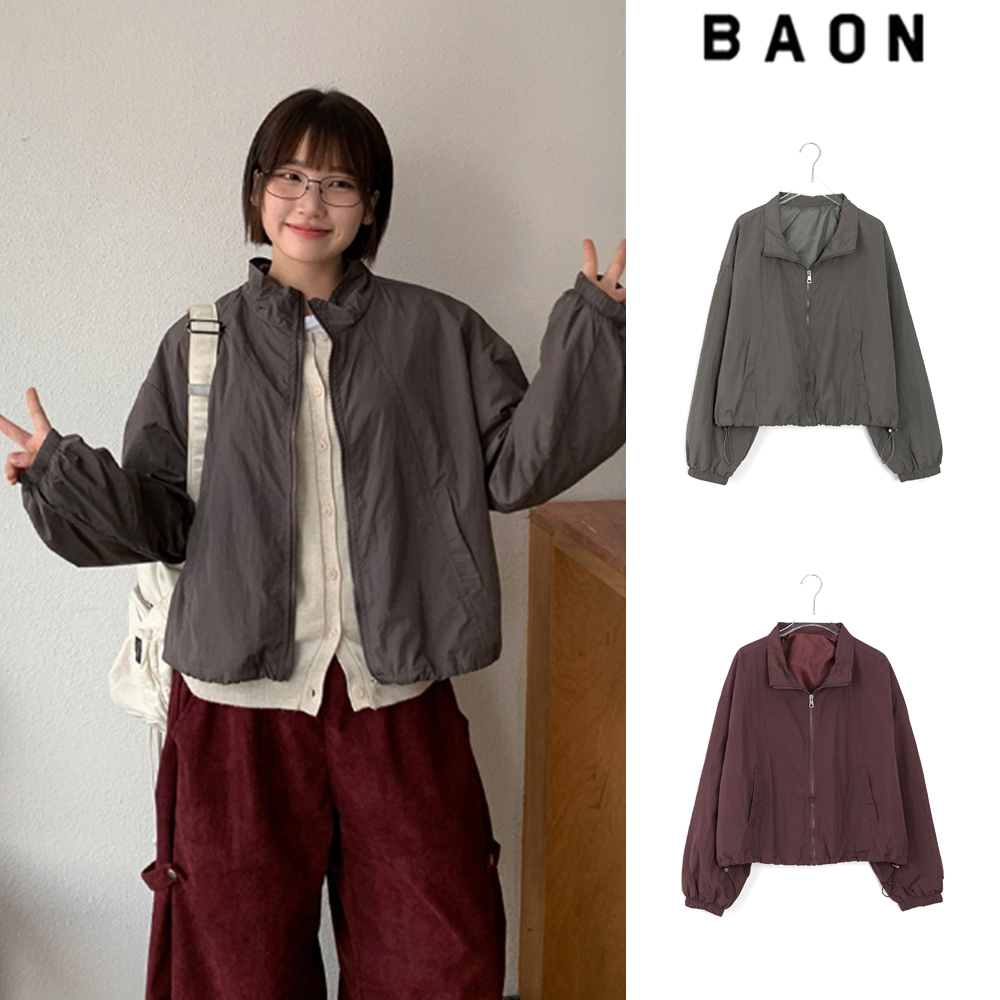 【BAON】Linoe Nylon String Crop Wind Jumper