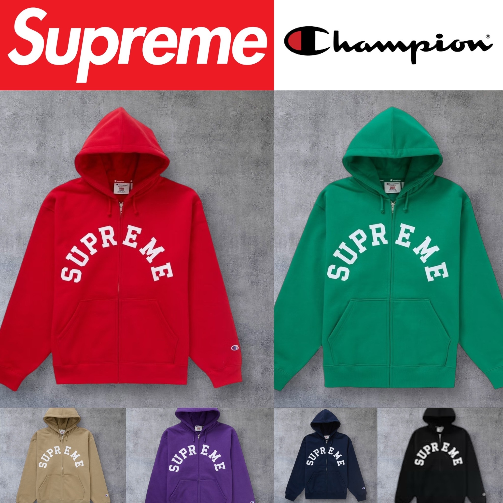 【2024SS】Supreme Champion Zip Up Hooded Sweatshirt