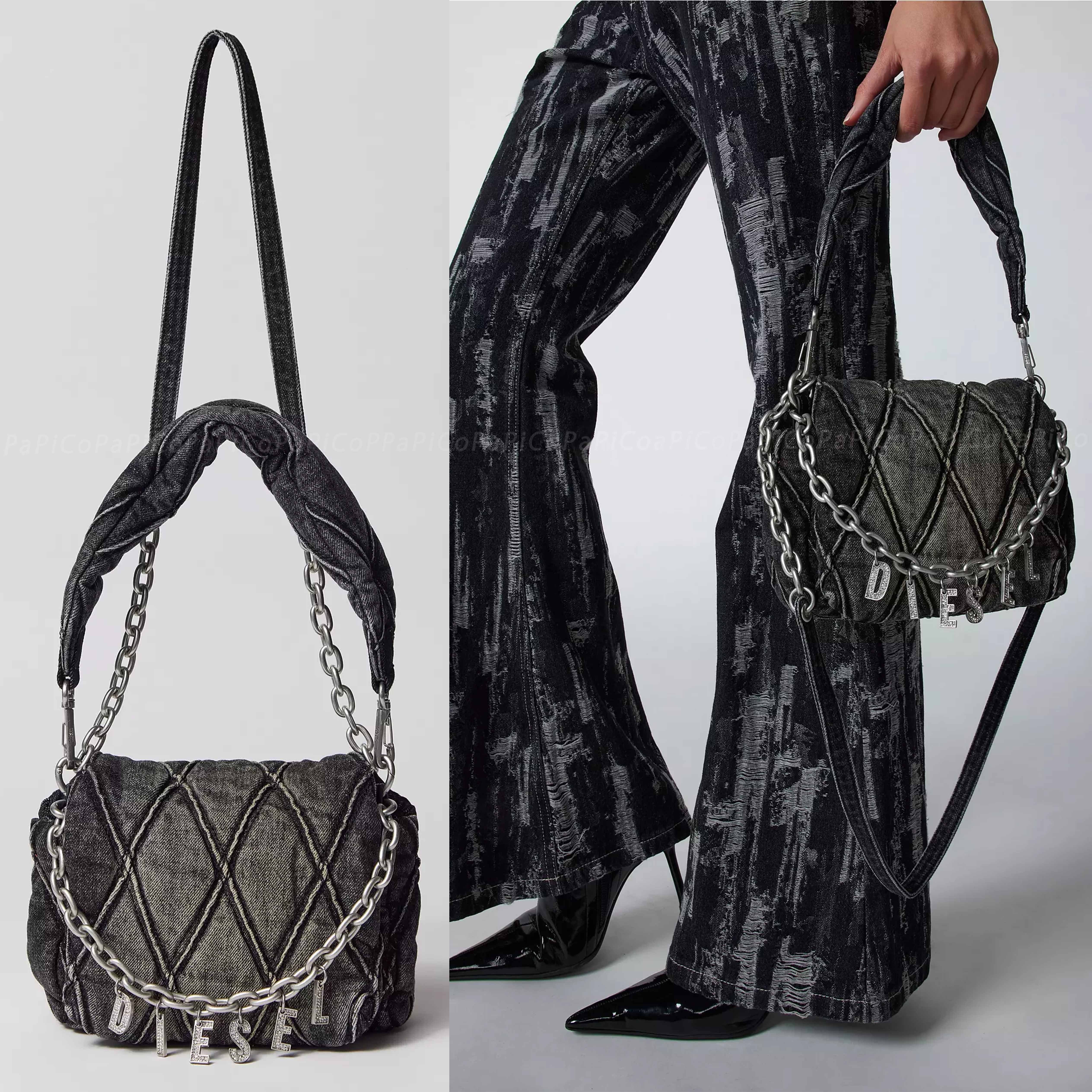 【絶対可愛い！関送込】DIESEL charm-d デニム ショルダーバッグ 絶対可愛い！関送込】DIESEL charm-d デニム ショルダーバッグ