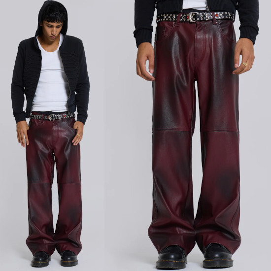 ★JADED LONDON UK★ Oxblood Faux Leather Pants