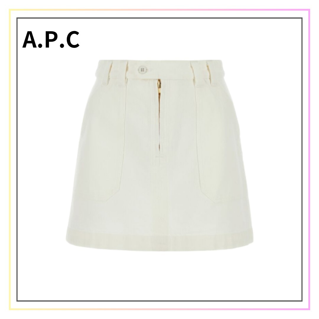 関税、送料込み A.P.C ホワイトデニムのミニスカート
