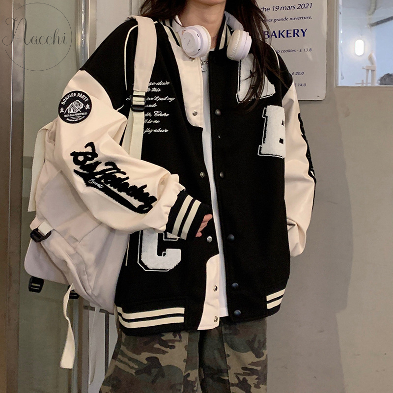 オーバーサイズ スタジャン ブルゾン 男女 ストリート 韓国 i65