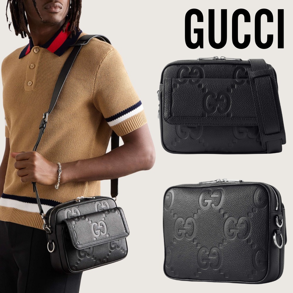 【GUCCI】Jumbo GG フルグレインレザー メッセンジャーバッグ
