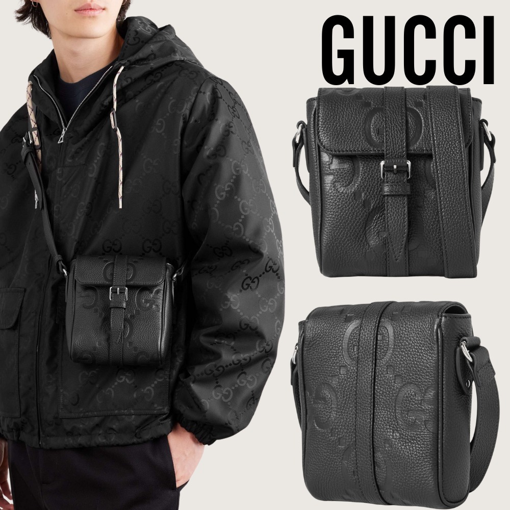 【GUCCI】Jumbo GG フルグレインレザー メッセンジャーバッグ