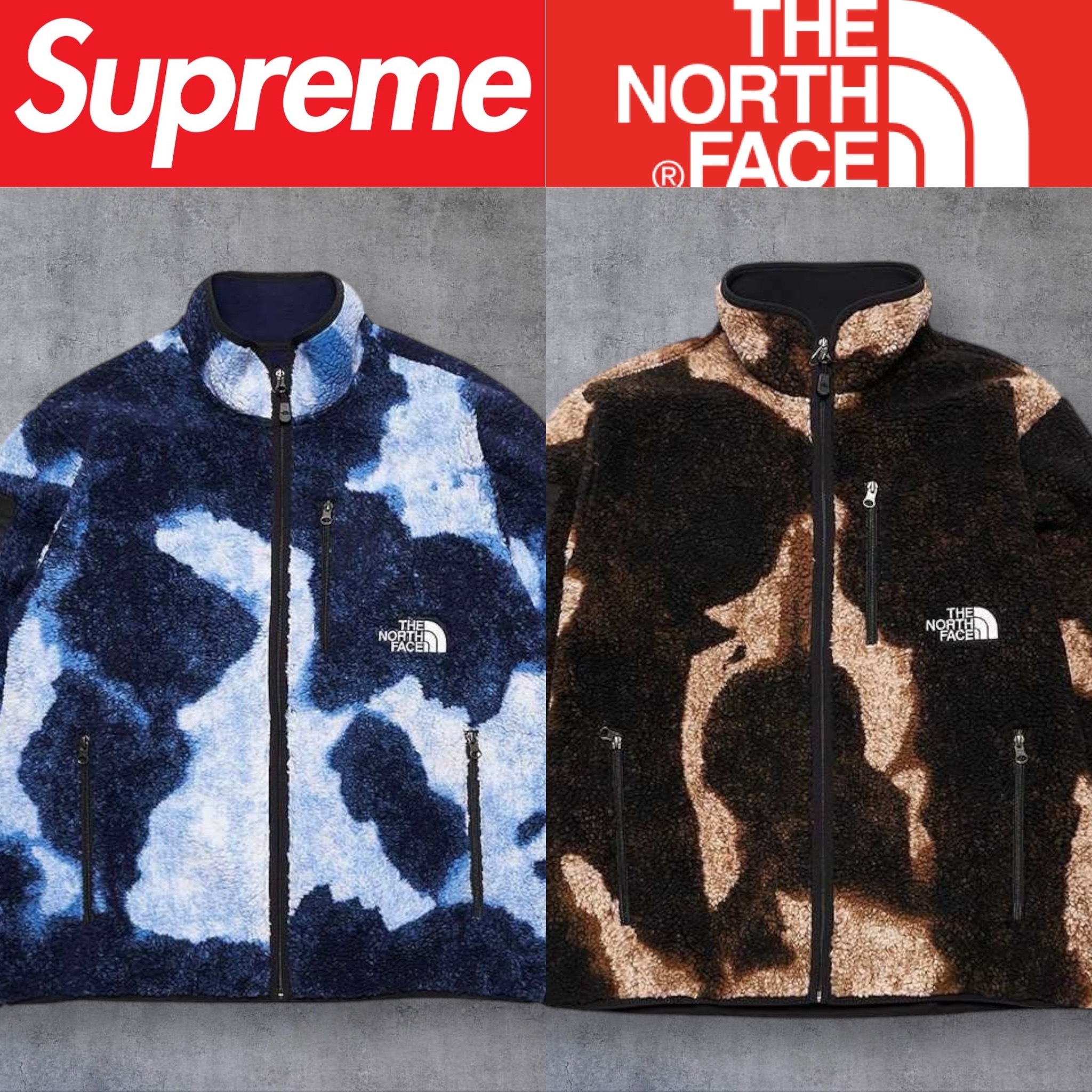 フリースジャケット Supreme The North Face Bleached Fleece Jacket